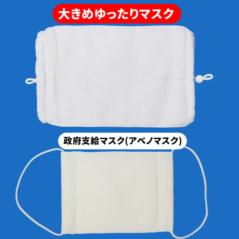 政府支給マスクとの比較画像